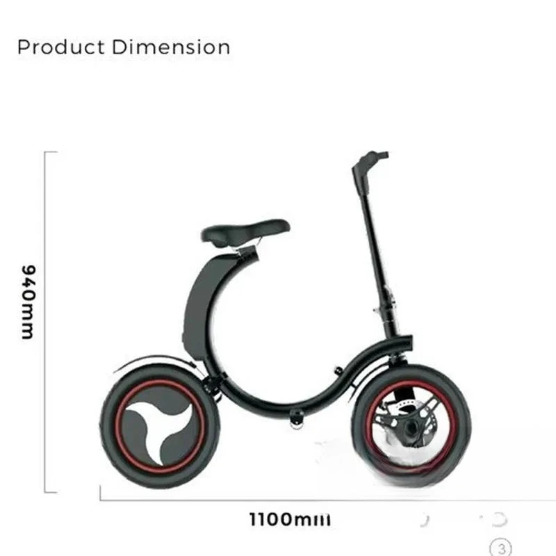 14 Inch Foldable Electric Bicycle Lithium Battery Portable Two Wheeled E Bike for Adults Commuting Travel Factory Direct Sale