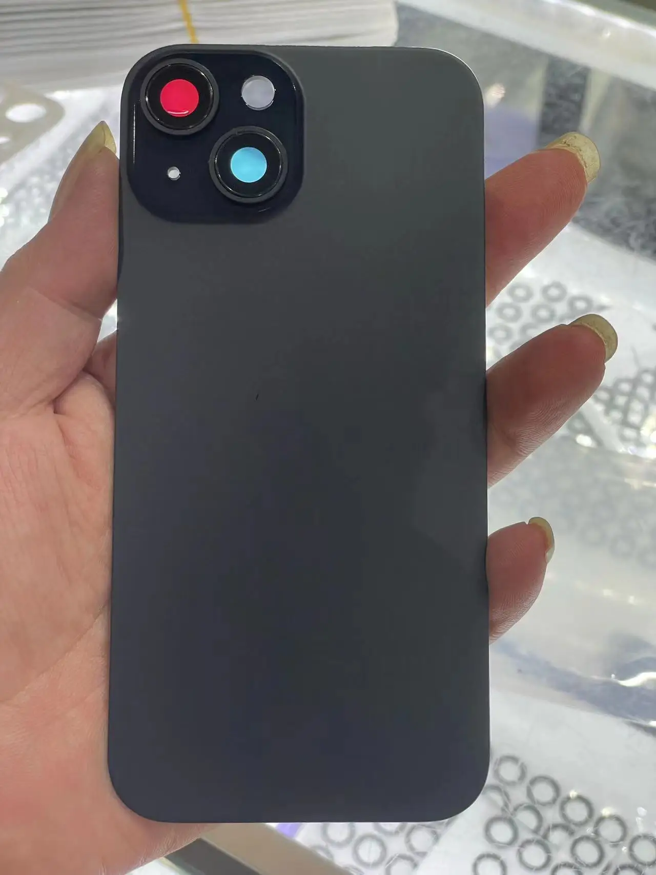 Whole sale OEM 15&15Plus  together back glass with Sapphire mirror,with magnet