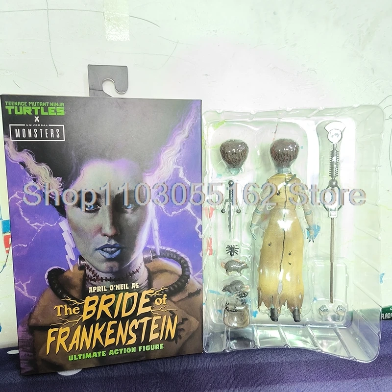 Figura de Acción Neca de April O'Neil como la Novia de Frankenstein, de las Tortugas Ninja Mutantes Adolescentes, Modelo TMNT, Juguete, Regalo de Cumpleaños