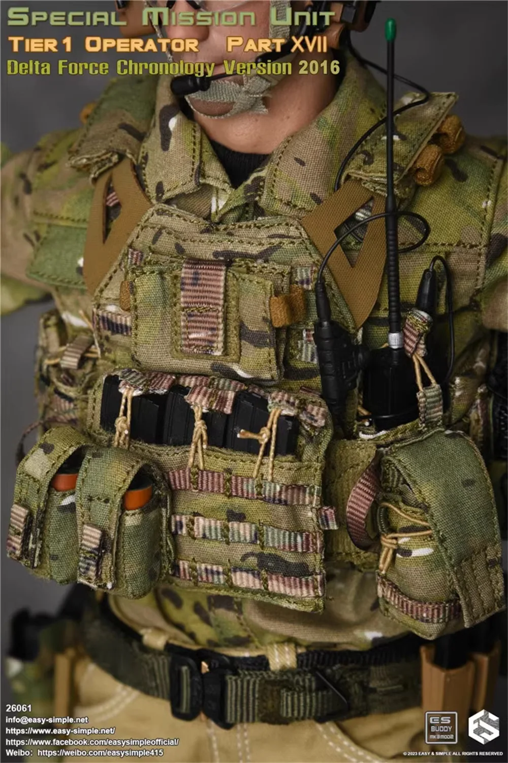 

1/6 Easy&Simple ES 26061 US. Special Mission Unit Soldier Military Hang Chest Vest Bags Wait Belt Accessories For Fans Collect