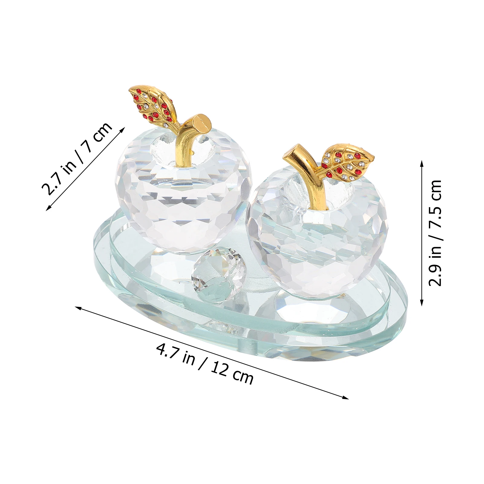 

Crystal Apple Ornament Apples Green Faux Christmas Decoration Centerpieces Decorative Fruit