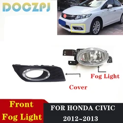 Car Front Bumper Driving Fog Lamp Fog Lamp Cover For Honda Civic 2012 2013 Replacement Glass Lens Foglight Without Bulb