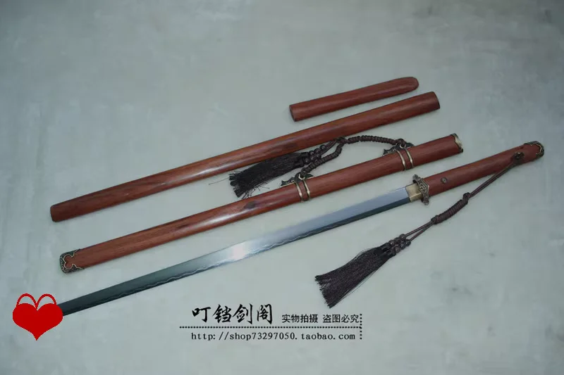 Chinese Kungfu Wushu Sword Accessories, Original Ebony/Rosewood/Sourwood Scabbard Sheath & Hilt Handle for Tang Dao Jian Sword