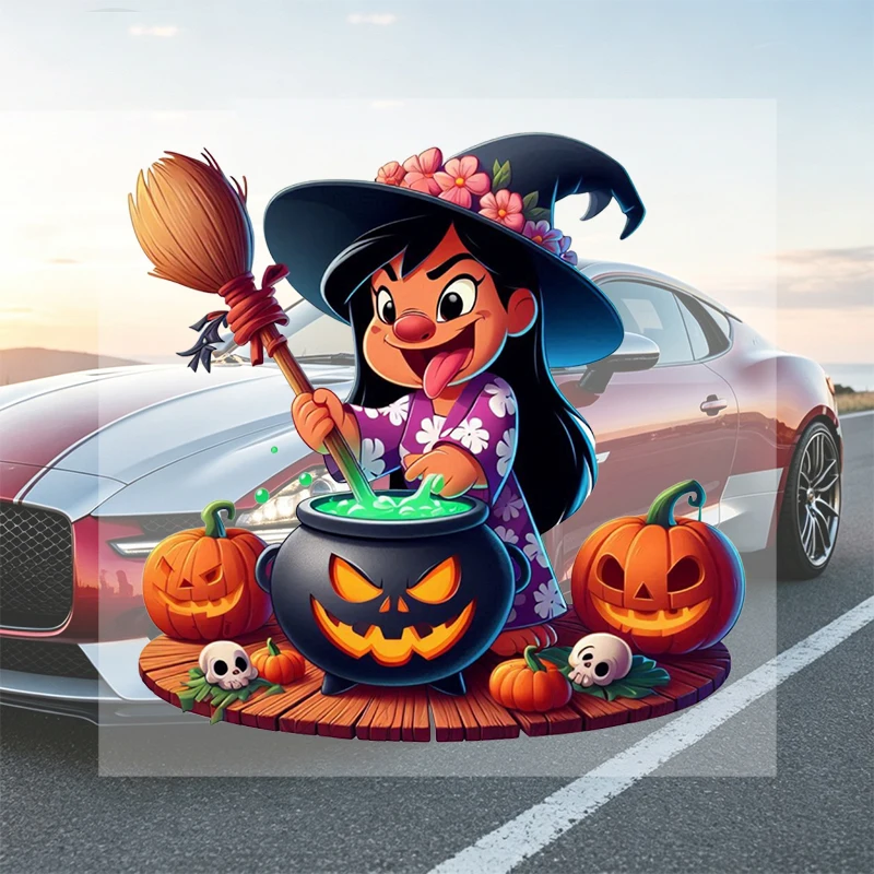 Car Stickers Halloween Witch Cauldron Vinyl Decal Waterproof Die Cut Durable for Fuel Tank Gas Cap Bumper Auto Decor