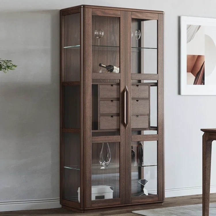 

Solid Wood Modern Minimalist Living Room Two-Door Integrated Wall Storage Multifunctional Indoor Locker