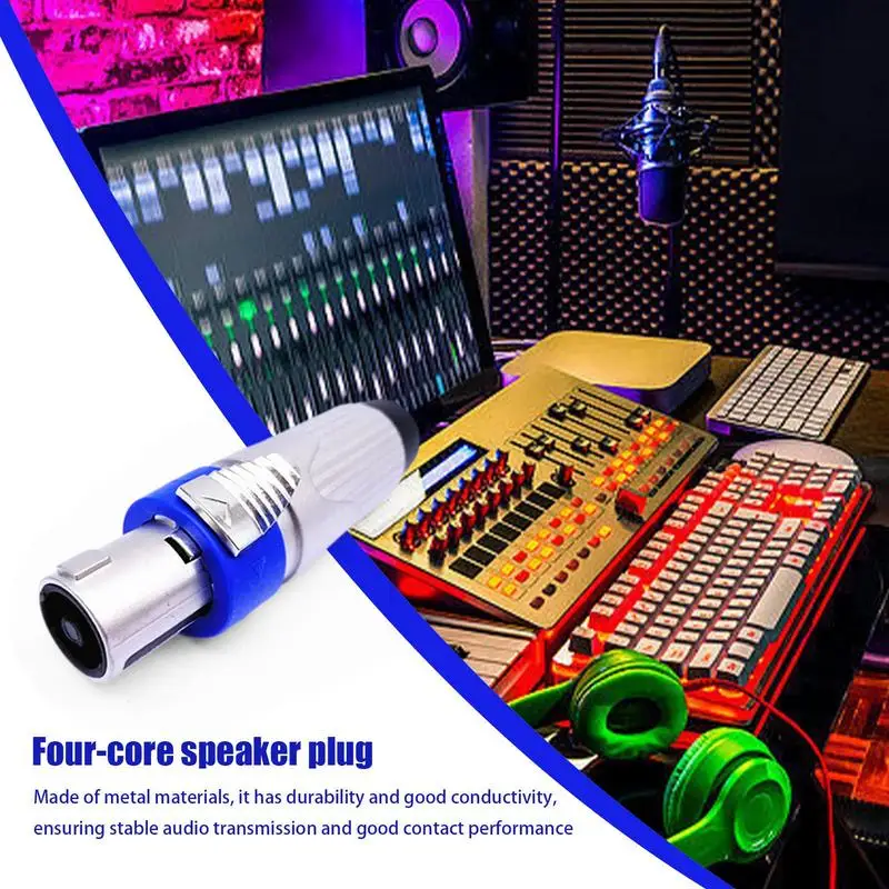 سدادة مكبر صوت مع كابل ميكروفون ، قفل ملتوي ، قابس صوت ، مضخم صوت ، متعدد الوظائف ، 4 أعمدة