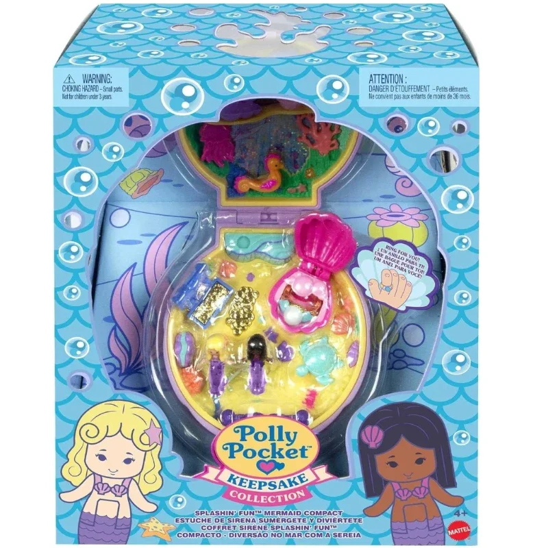 New Surprise Doll Polly Pocket Keepsake Collection Mermaid Dreams Collectible Compact Under The Sea Theme 2 Mermaid Dolls