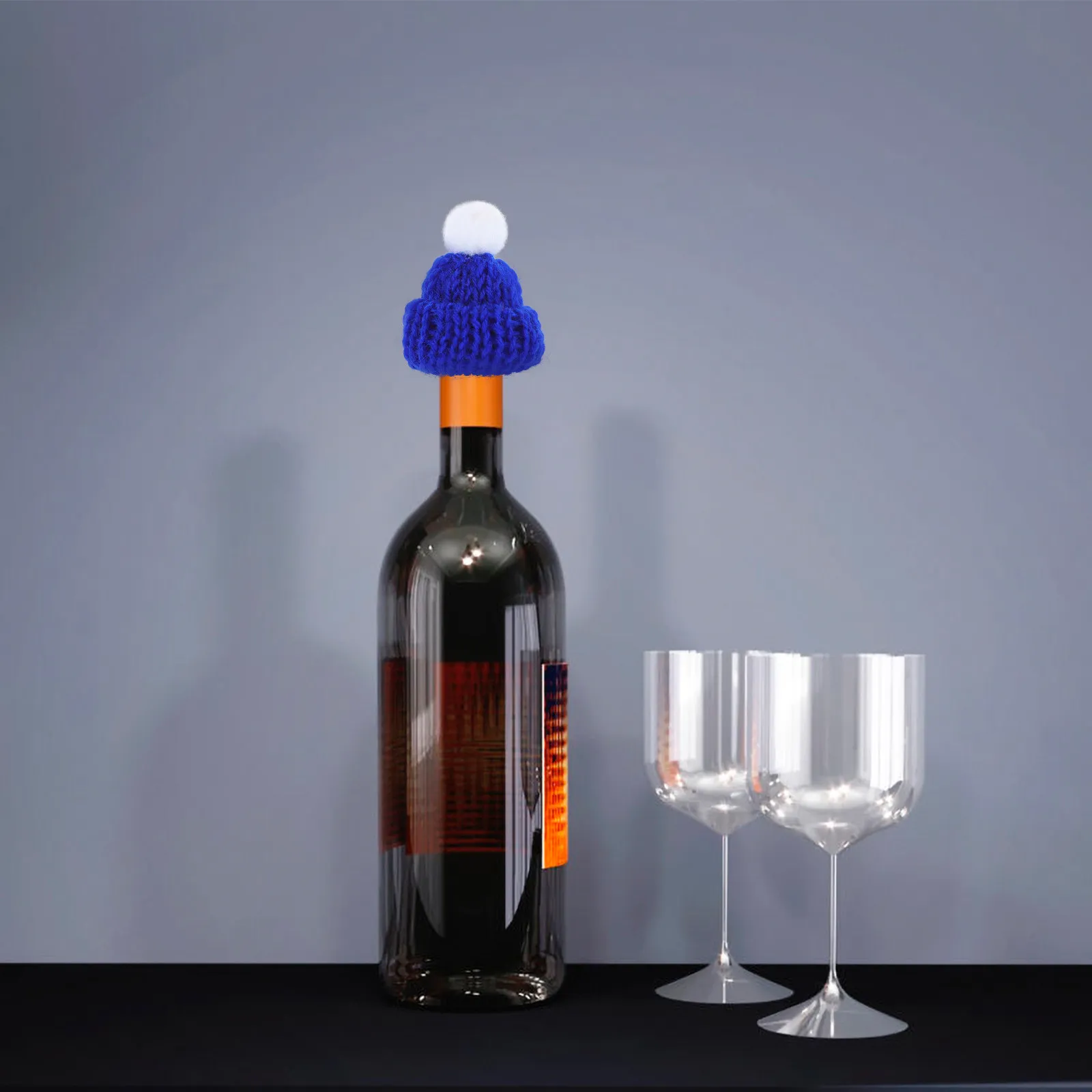 

24Pcs Mini Christmas Hats Soft Knit Bright Color Wine Bottle Tree Decorations for DIY Crafts Festive Ornaments