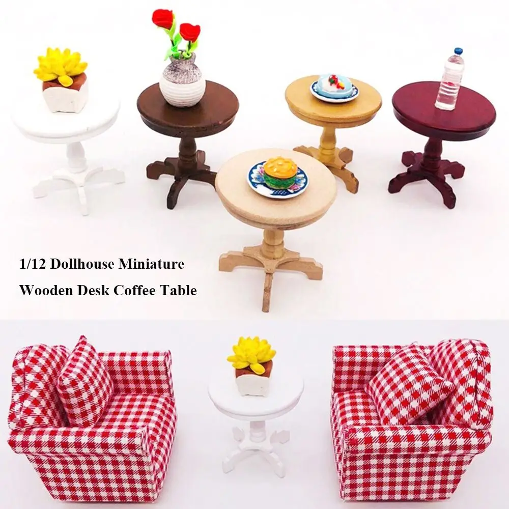 chair Accessories 1/12 Dollhouse Doll House Decoration Table Furniture Toys Dollhouse Handrail Staircase Wooden Table