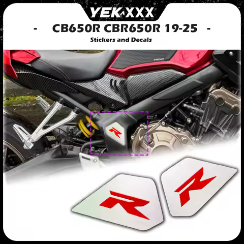 For Honda CB650R CBR650R 2019-2025 - Stainless Steel Side Cover Trim with R Type R Emblem Stickers