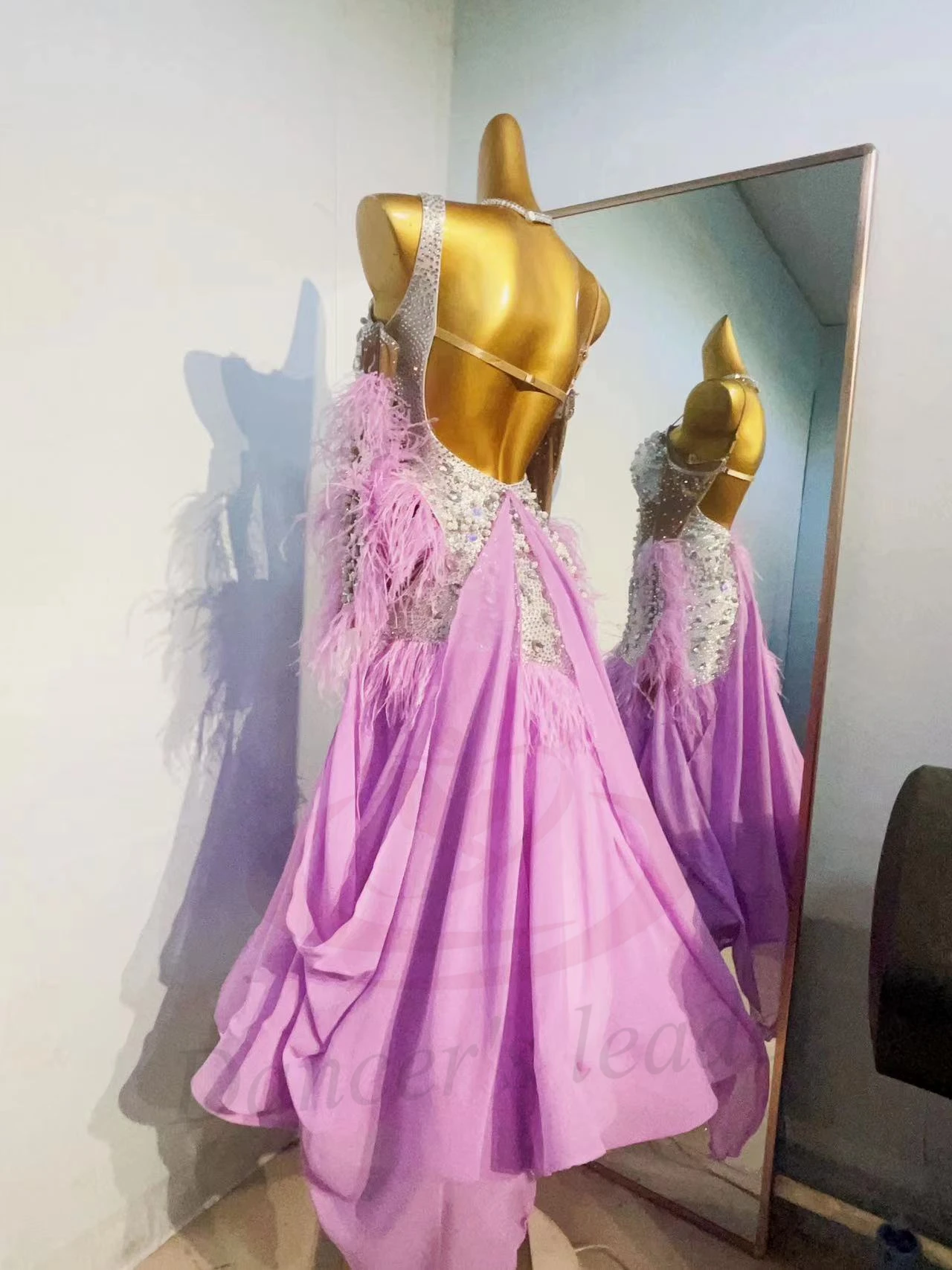 Vestido infantil adulto de dança latina, pedra ab, vestido de pérola personalizado de alta qualidade, saia moderna com precisão, tango, roupas femininas