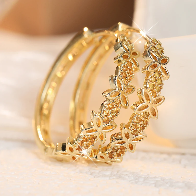 Luxuriöse, mehrfarbige Zirkon-Creolen für Damen, elegante, vielseitige Ohrringe für Bankette und Partys.