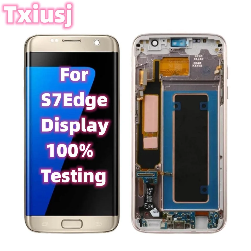 Super AMOLED LCD For Samsung Galaxy S7Edge G935 G935F SM-G935A LCD Display Touch Screen Digitizer Assembly Replacment+Back Cover