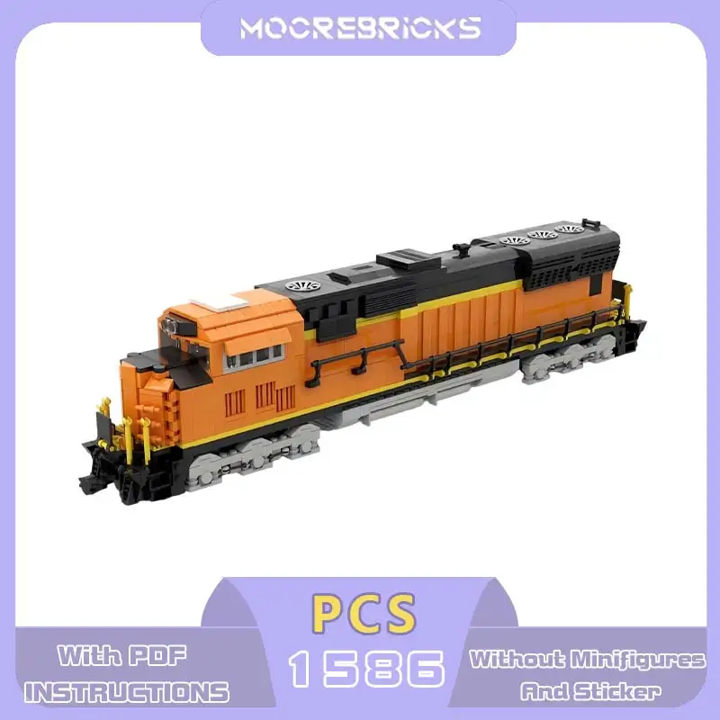 

MOC 8 Wide SD70 Diesel Locomotive Building Blocks Motorised USA Heavy Cargo Freight Train Engine Bricks Toy Adult Gift
