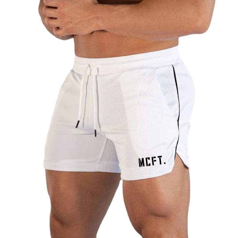 

Летние мужские тренажеры для фитнеса, новые брендовые дышащие повседневные свободные шорты для бодибилдинга и тренировок, быстросохнущие сетчатые спортивные шорты