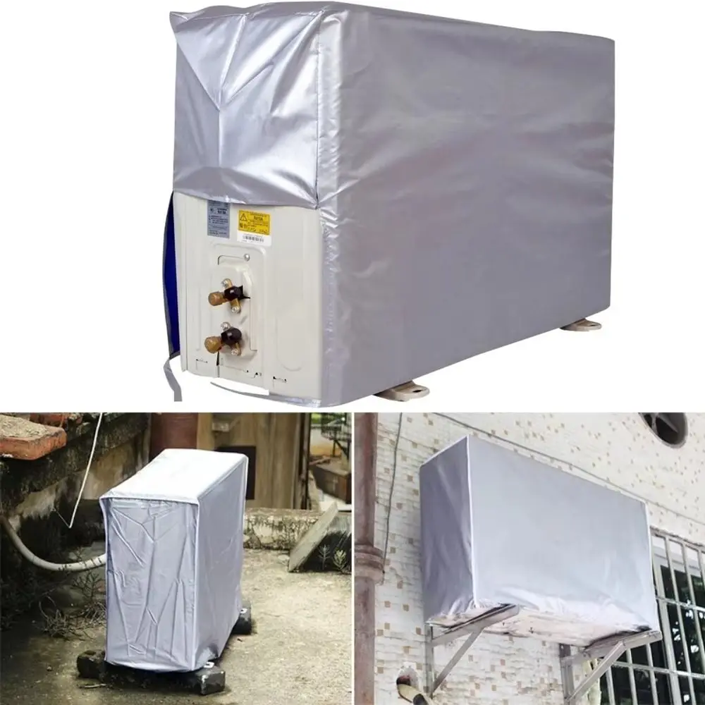 Heat-insulating Silver Air Conditioner Cover Multisize Air Conditioner Protective Waterproof Dust Cover Outdoor