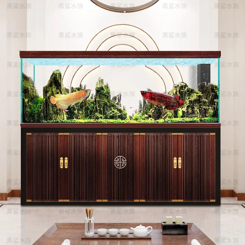 

Arowana tank living room new large ultra-white glass aquarium floor bottom filter 2 meters