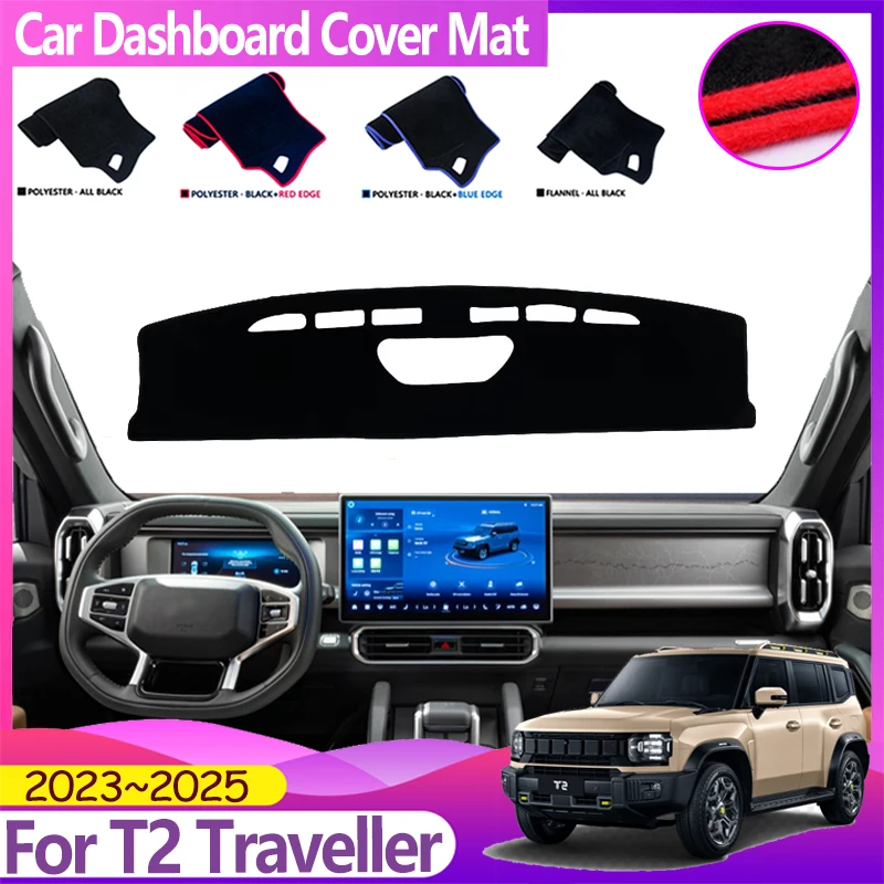 

Car Dashboard Cover For Jetour T2 Traveller Shanhai 2023 2024 2025 Anti-slip Sun Protection Dashmat Mats Pad Sticker Accessories