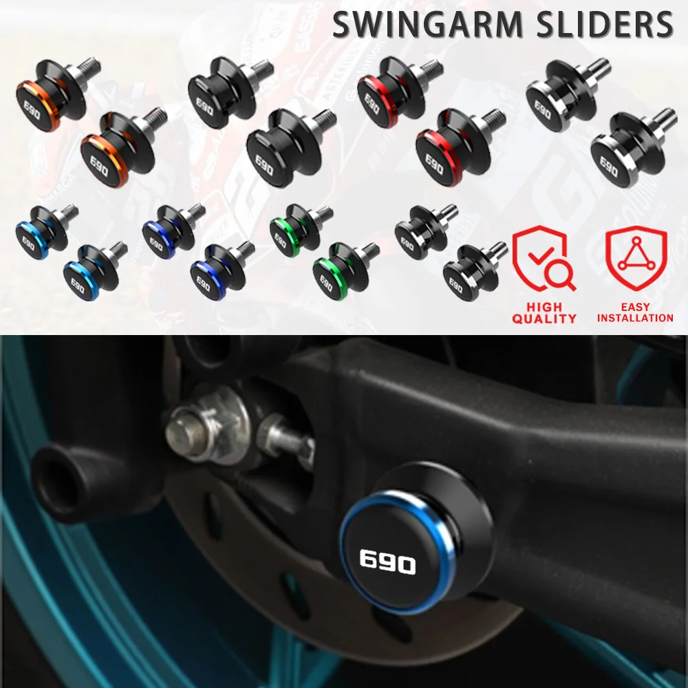 

Motorcycles Accessories 10MM Swingarm Spools Stand Screws Swingarm Sliders For 690 SMC Duke 690SMC SMC R 690Duke 2009-2023
