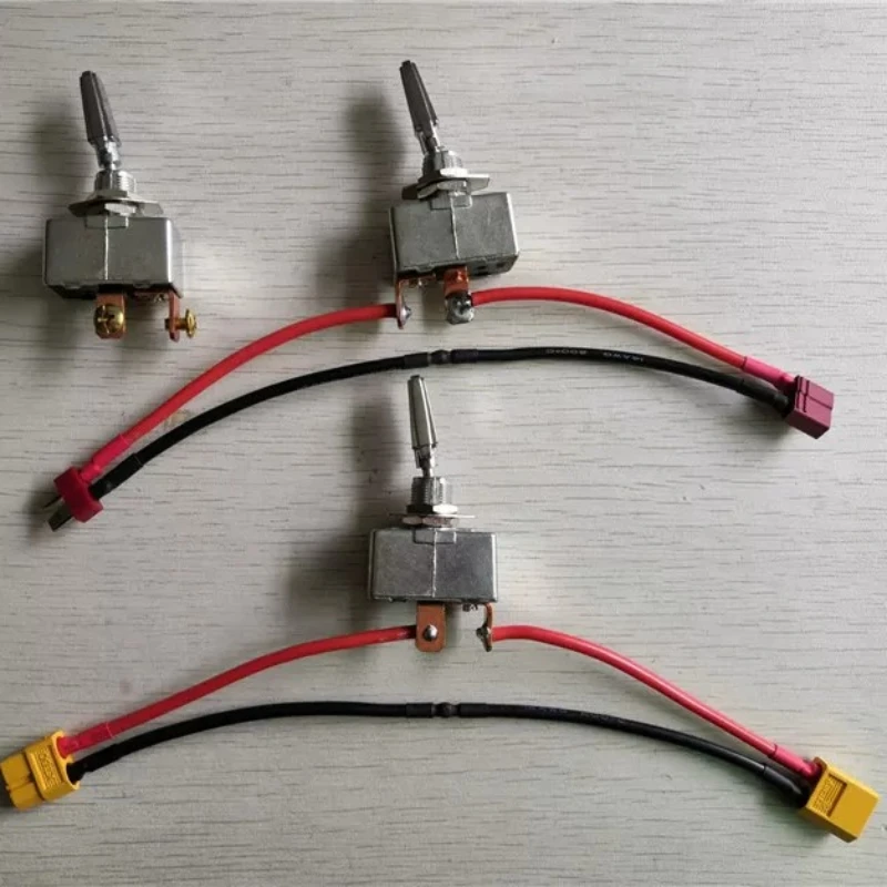 50A High Current Power On-Off Switch 12V 24V 64V Metal Rocker Controller with XT60 T-plug Connector for RC Bait Boat Yacht