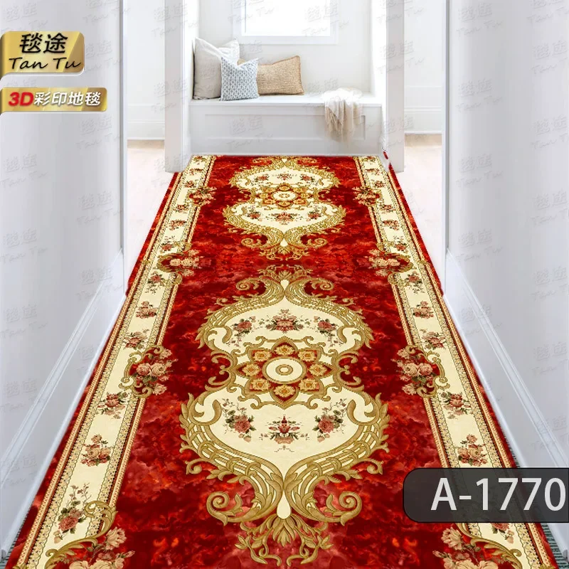 

Morocco Long Runner Carpet Hallway Luxury European Style Corridor Rug Anti-skid Floor Bedside Kitchen Mat Passageway Aisle Rug