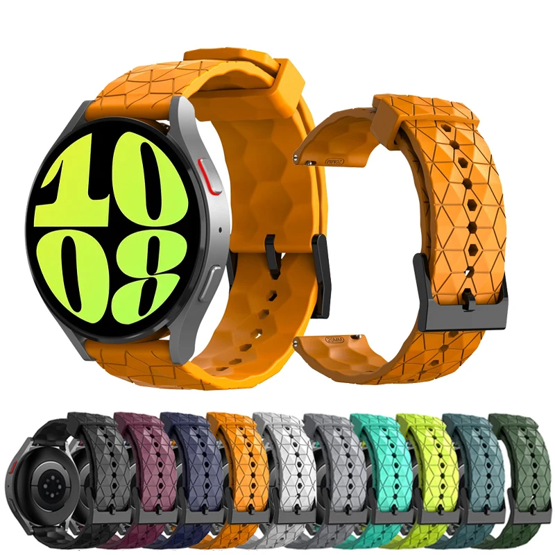 

Silicone Strap for Samsung Galaxy Watch 6 5 4 Band 44mm 40mm 20/22mm Football Pattern Sport Bracelet Watch 4/6 classic 43 47mm