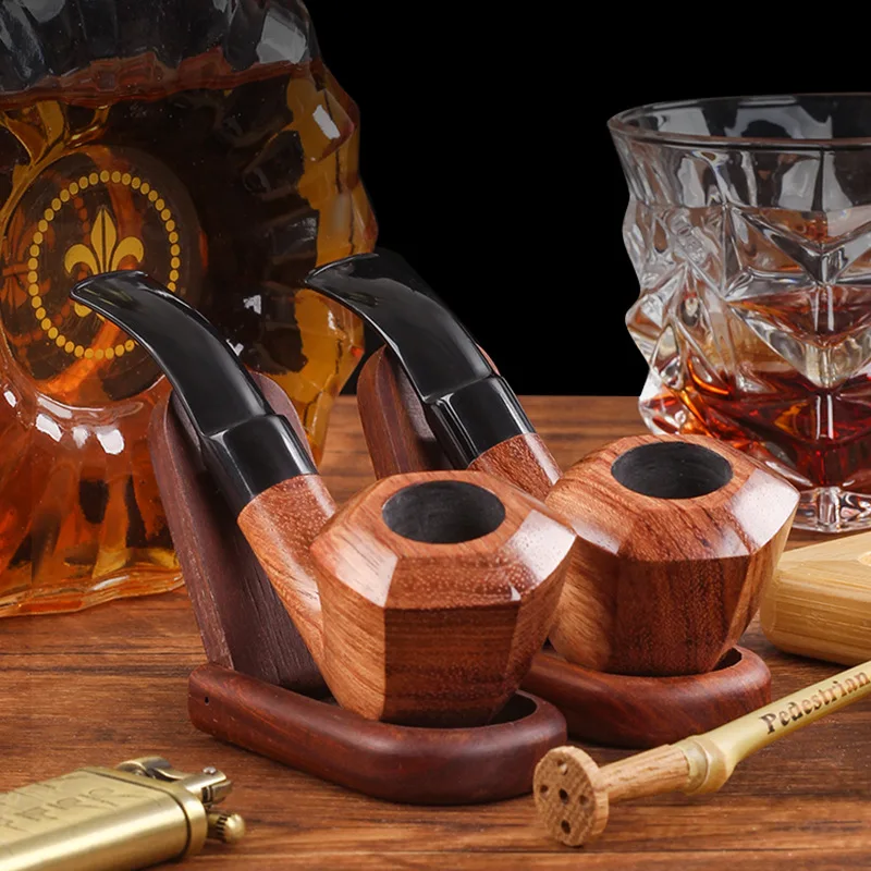 New Classic Smoking Pipe Solid Wood Resin Tobacco Pipe Gift Men Gadget