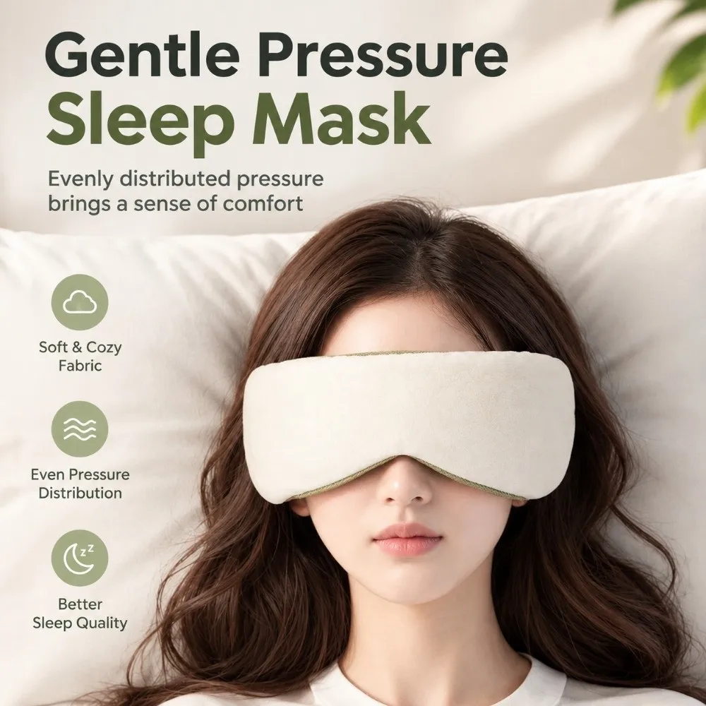 Soft Double-Sided Weighted Eye Mask Blackout Full Coverage Sleep Eye Mask Ultra Light Noise Reduction Travel Eye Mask Airplane