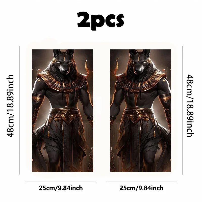 2Pcs Egyptian God Car B-Pillar Vinyl Stickers Waterproof Anti-Scratch Durable Easy Install Auto Decor Decal