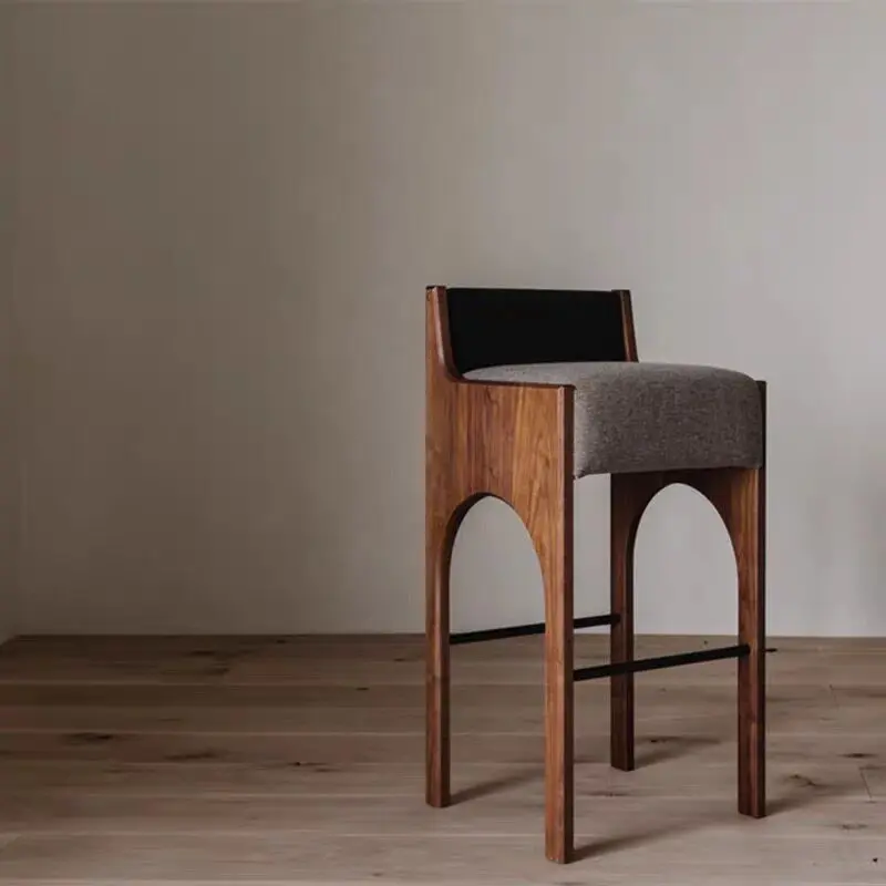 

Make Up Minimalist Barstools Aesthetic Comfortable Ergonomic Modern Wood Bar Stools Long Design Taburete Alto Salon Furniture