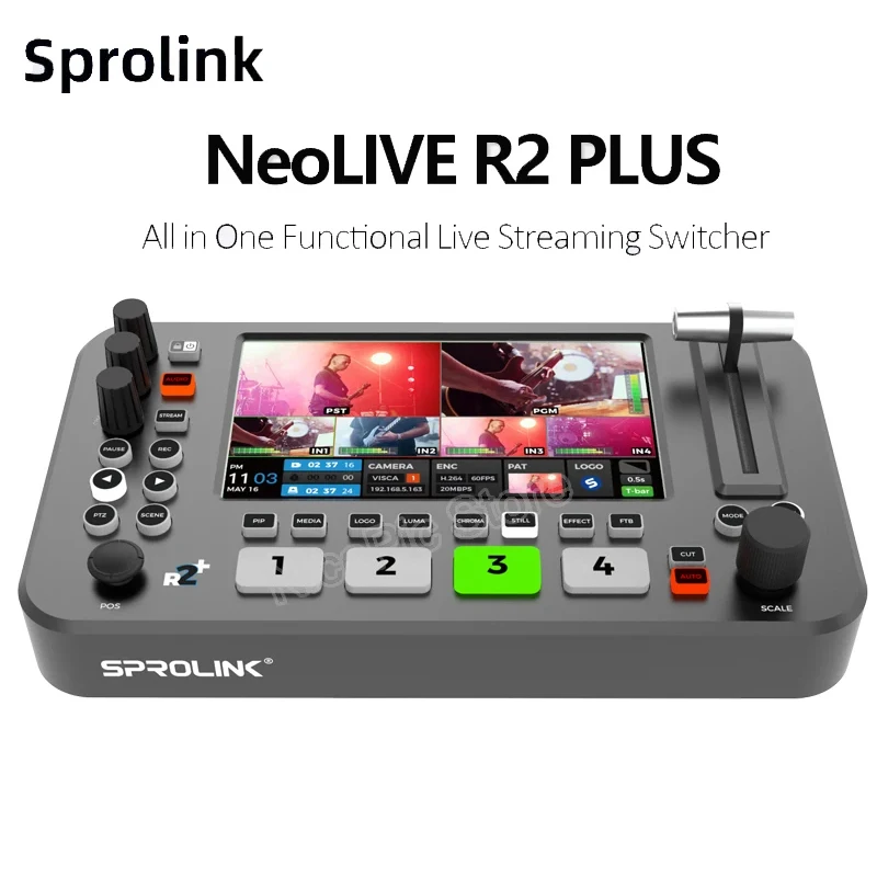 PROLINK R2 neolive PLUS สวิตช์สลับเครื่องผสมวิดีโอกล้องหลายตัวรองรับการจับภาพวิดีโอการสตรีมสด