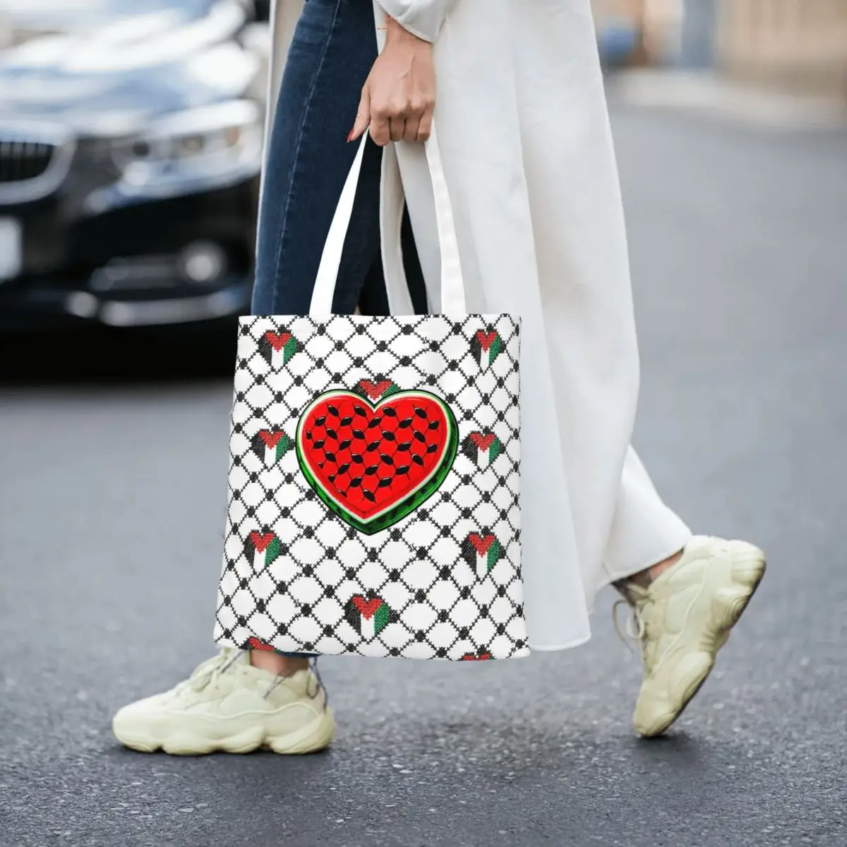 Questa non è una borsa Tote in tela Merch anguria per le donne Daily Magritte Parody Watermelon Keffiyeh Shopping Bags