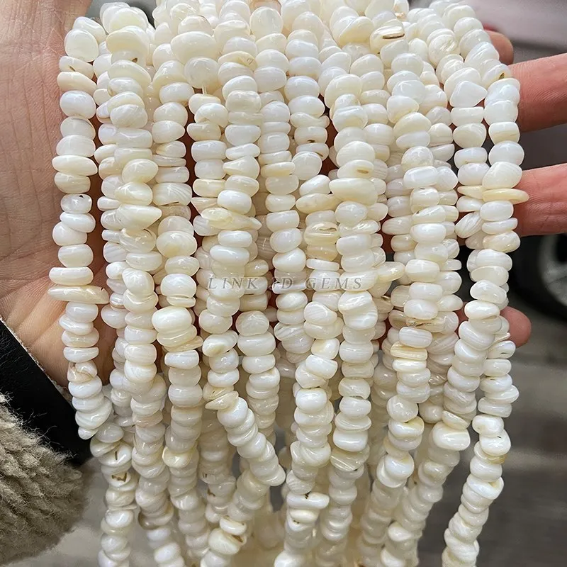 Natural White Shell Gravel Beads Irregular Chip Mother Of Pearl Loose Beads For Jewelry Making Diy Bracelet Necklace Accessory