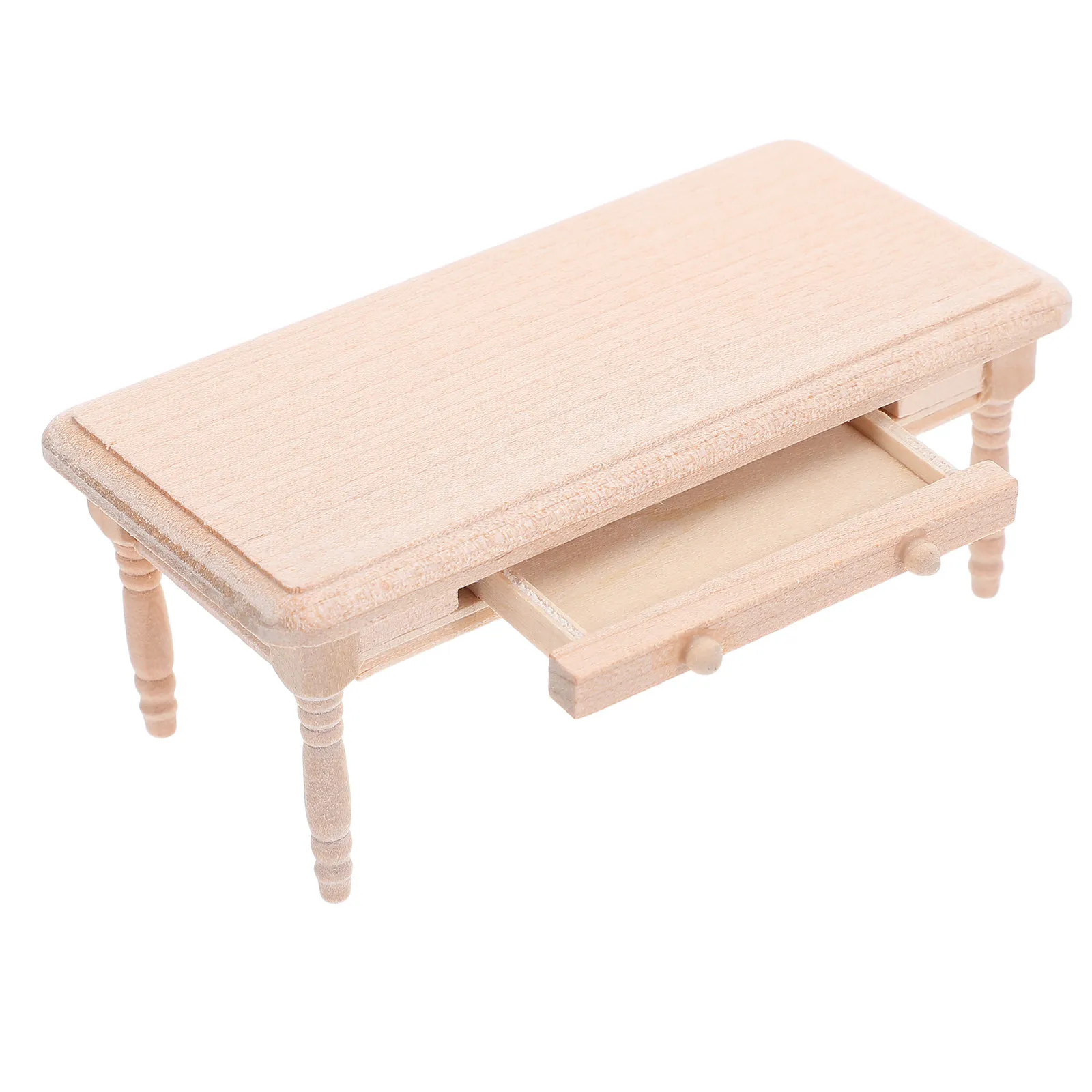

Miniature Wooden Coffee Table 1:12 Scale Unfinished Drawer Mini Dollhouse Furniture Living Room Decor Miniature Dollhouse Tables
