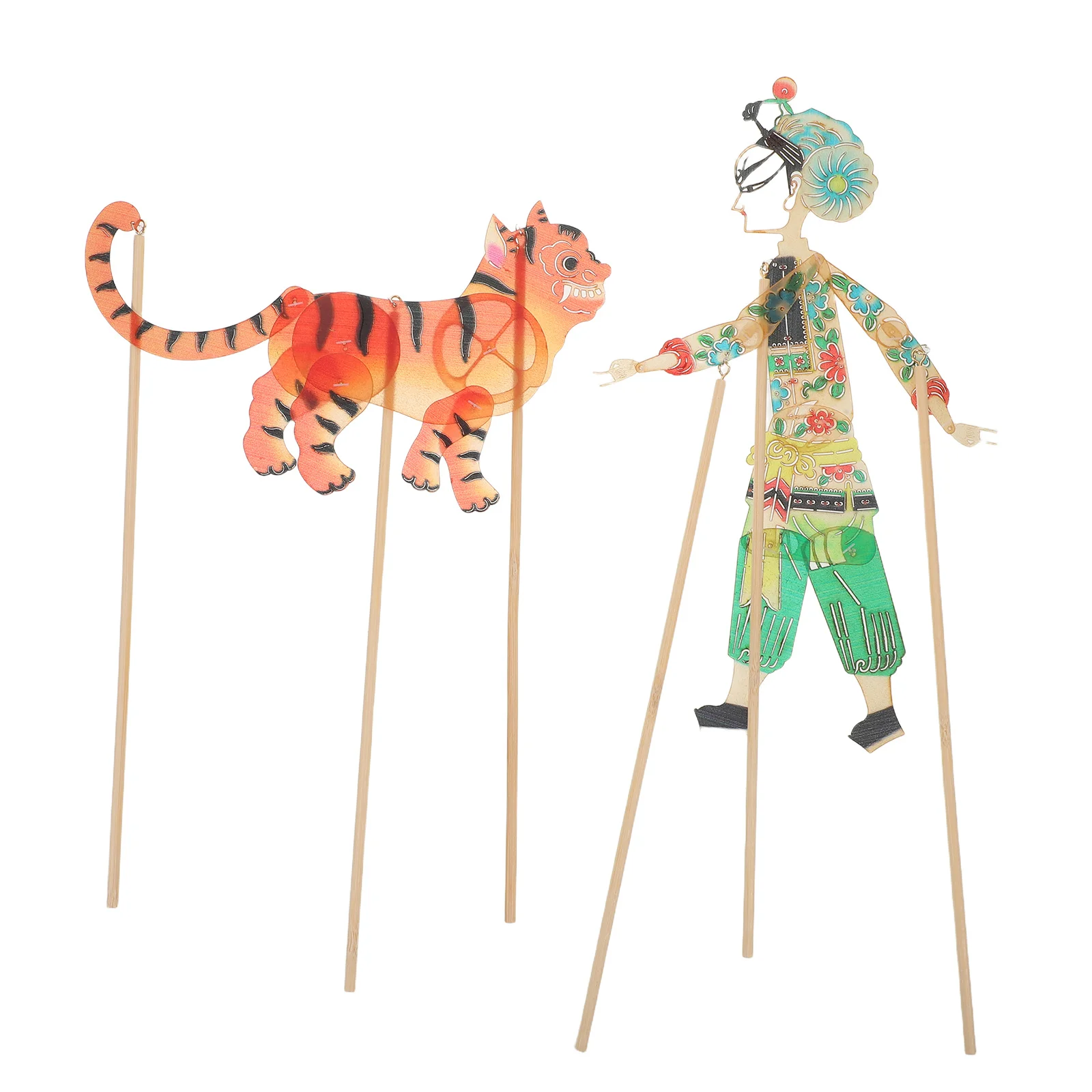 مجموعة دمى اليد الصينية ذات الظل وو سونغ تحارب النمر DIY الحرفية صنع الدمى مجموعة اللعب التعليمية للمسرح التقليدي #1