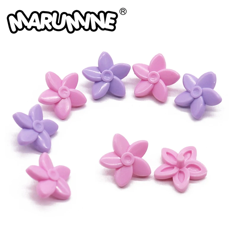 

Marumine 50PCS MOC Friend Blocks Accessories Flower 18853 Compatible Building Blocks Mini Person Hair Decoration Assembled Parts