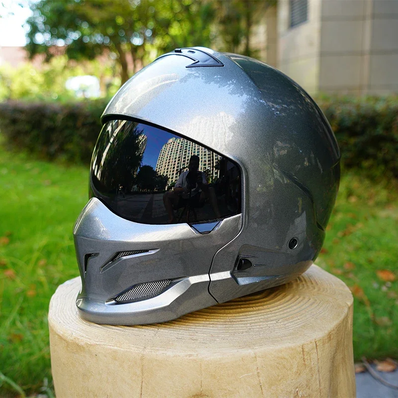 

Scorpion Retro Motorcycle Helmet with Removable Front Module Tea-Colored Lens Sizes M L XL XXL Motorbike Safety Gear