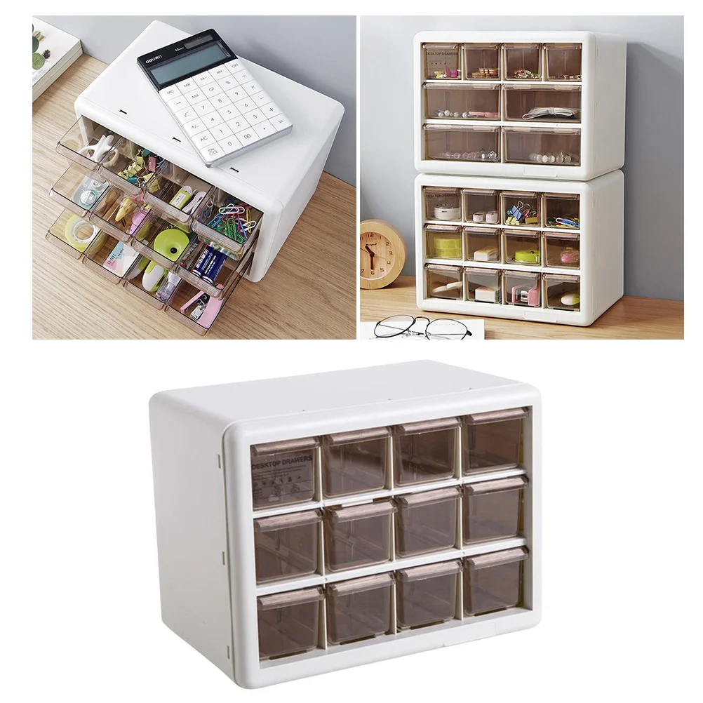 1Set Transparent Multi-Deck Jewelry Storage Box Black Mini Drawer Desktop Wall Adhesive Mounted Organizer Sundries Storage