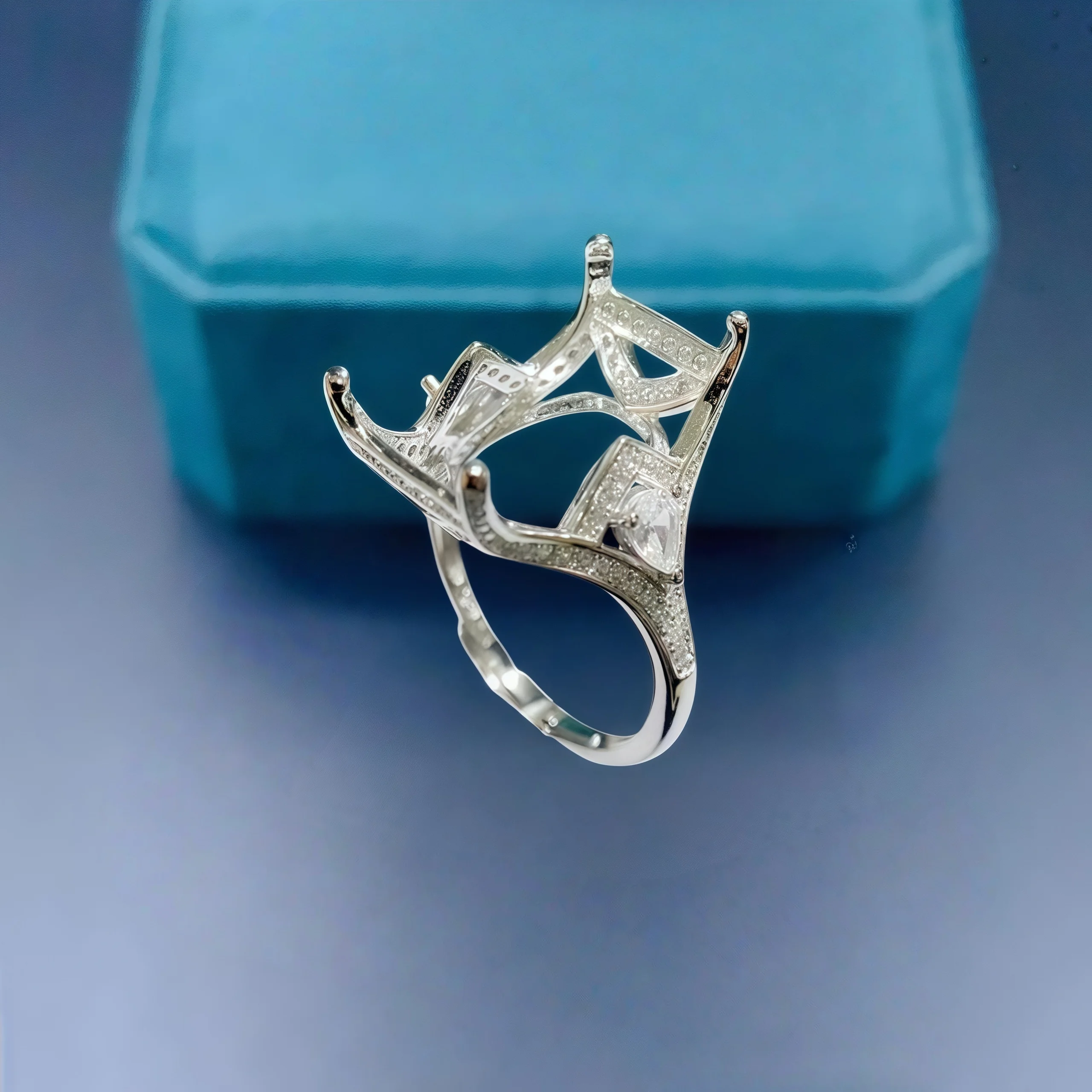 

Setting 10*16mm Square Stone DIY Empty Holder Ring S925 Sterling Silver Fine Zircon Design Charm Jewelry for Woman Accessories