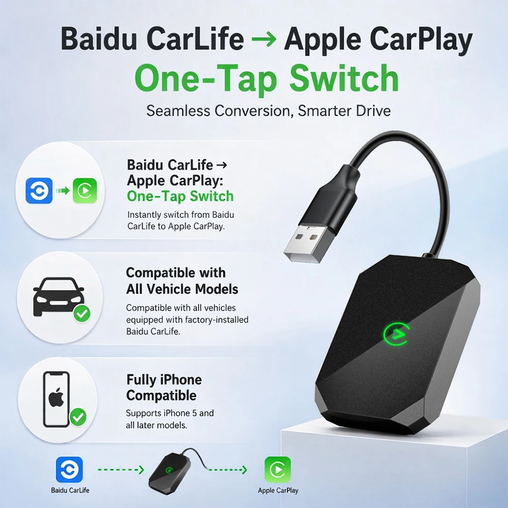 XUDA C7 Smart Box Solution Google Waze Live Map Convert Carlife to Apple Carplay for BAIC CHERY GAC TOYOTA Aion Dongfeng Honda
