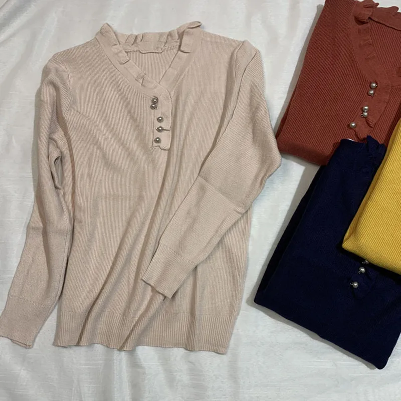 

Новая доставка, свитер с длинными рукавами ярких цветов, женский вязаный топ, модная женская зимне-осенняя рубашка, однотонная одежда для молодых девушек, трикотаж