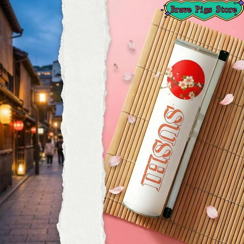 [HM]Round Sushi Push Box With Sauce Straw Food Grade Sushi Mold Cone Push Up Paper Bucket Packaging Paper Box Bento Accessories