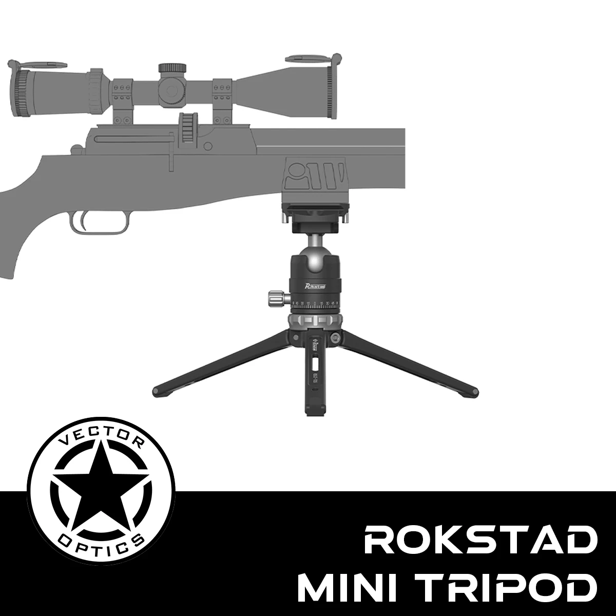 Mini trípode de sobremesa Vector Optics RokStad FLA con kit de cabezal esférico, máximo 15 kg (33 lb), fabricado completamente en CNC, adaptador de 1/4 de pulgada para bancos de trabajo y video.