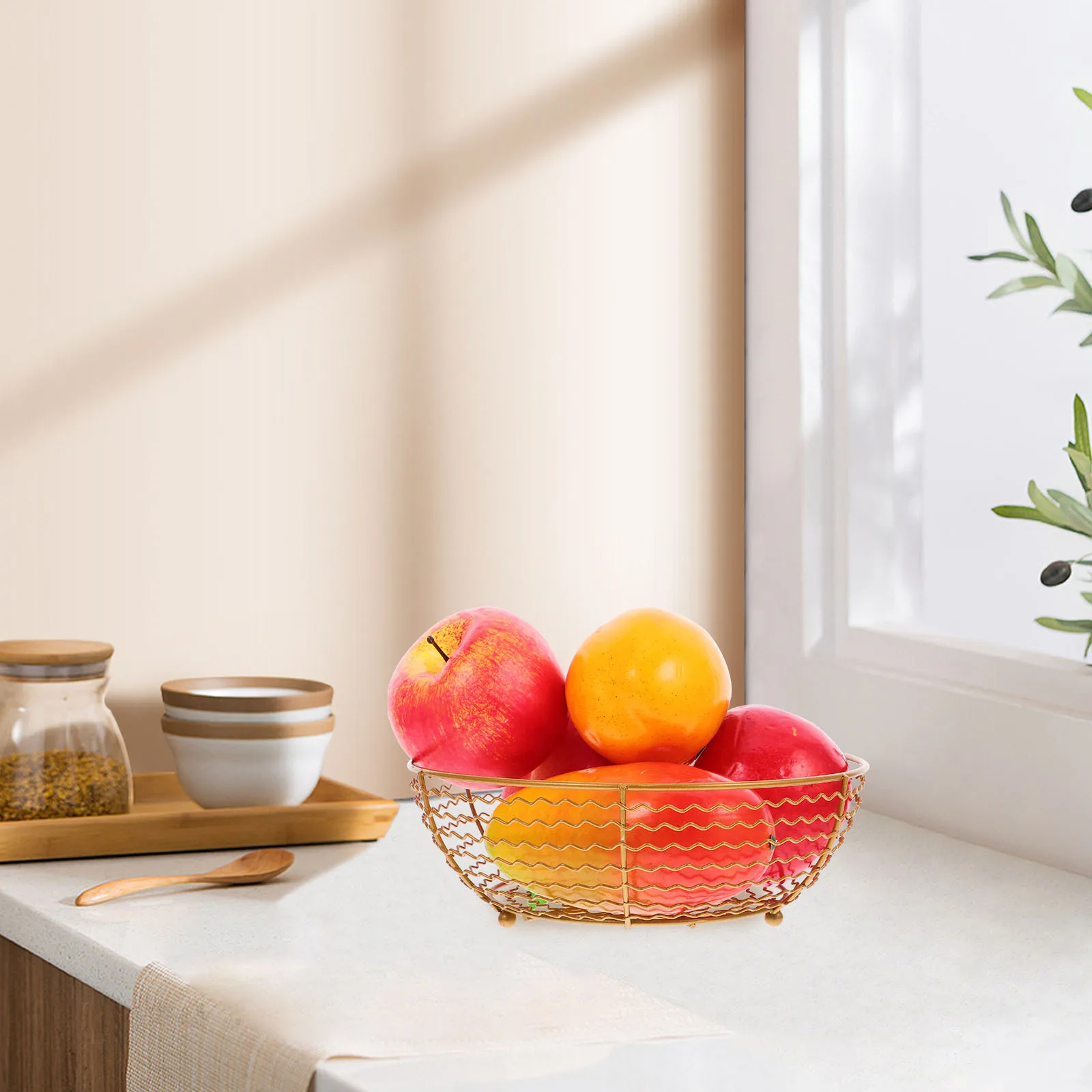 

1pc Metal Wire Fruit Basket 3-Tier Vegetable Storage Organizer Kitchen Bread Snack Sundries Holder Table Basket