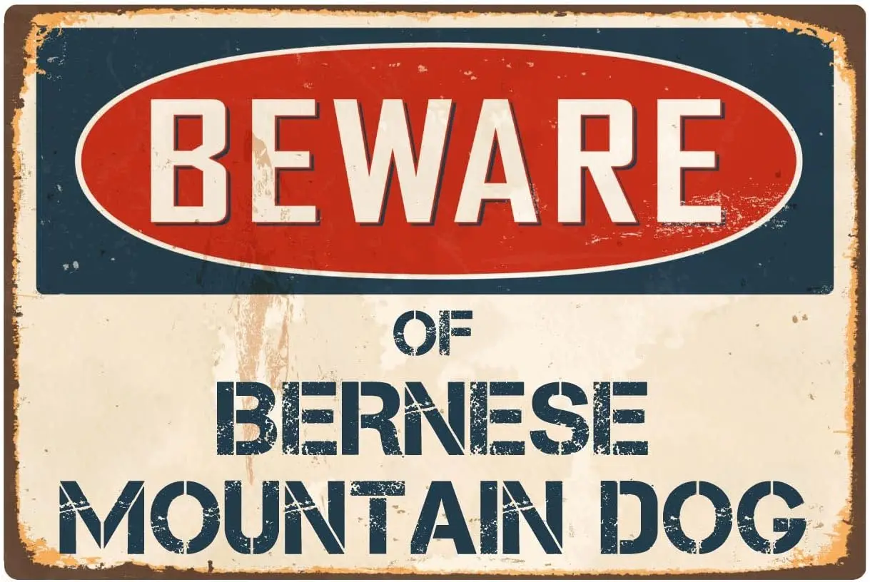 Beware Of Bernese Mountain Dog 8” x 12” Vintage Aluminum Retro Metal Sign VS052
