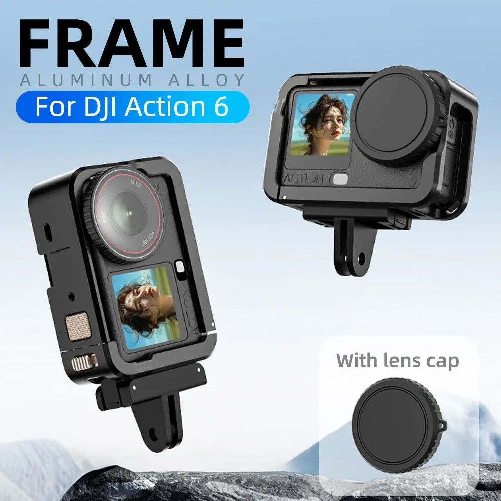 

Frame Cage for DJI Osmo Action 6 Aluminum Alloy Protective Durable Case With Cold Shoe&Lens Cover Action6 Expansion Accessories