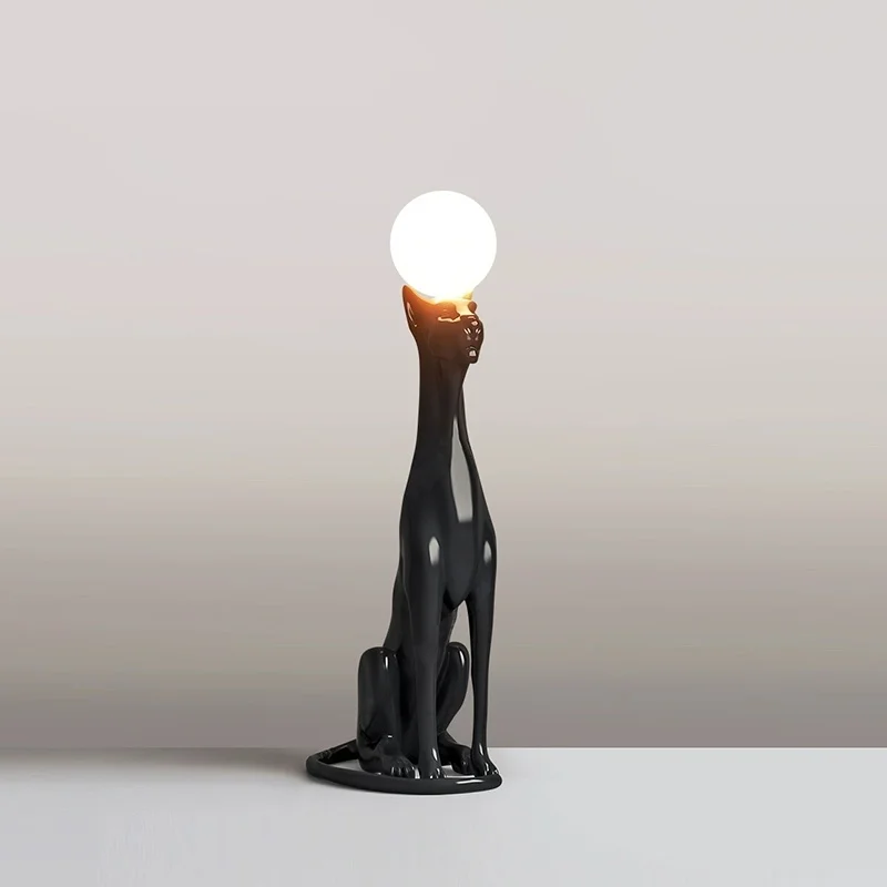 

Animal Sculpture Leopard Sculpture Floor Lamp for Living Room Luminous Leopard Expel Evil Spirits Animal Floor Lights
