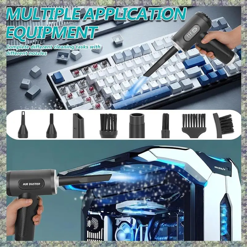 منفضة هواء مضغوط كهربائية 2 في 1 من WON، منفضة هواء لاسلكية ومكنسة كهربائية، منفاخ منفضة هواء، 3 سرعات قابلة للتعديل #4