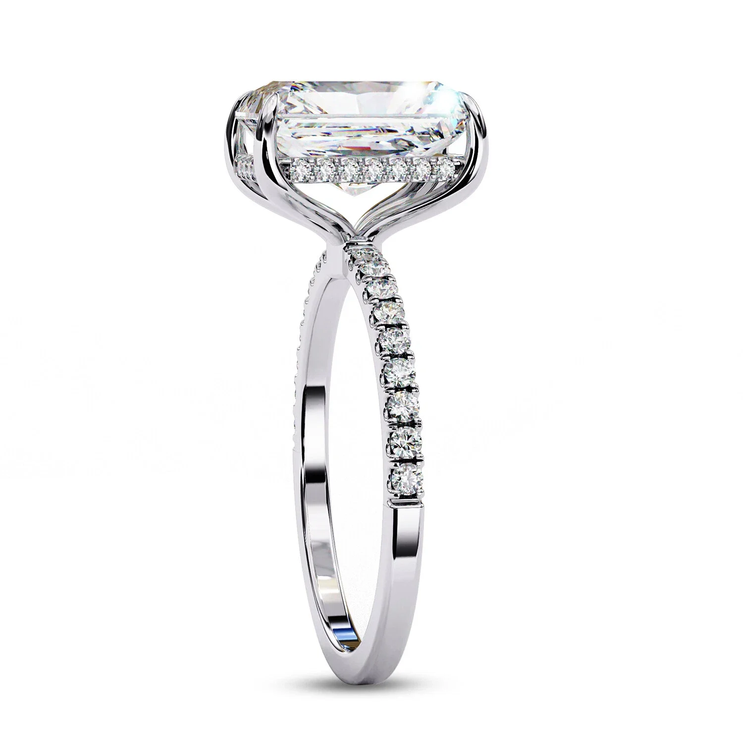 IGI Certified 4Ct Radiant Cut Lab Grown Diamond Solitaire Engagement Wedding Ring Platinum 950 CVD HPHT EF VS‑VVS Bridal Jewelry