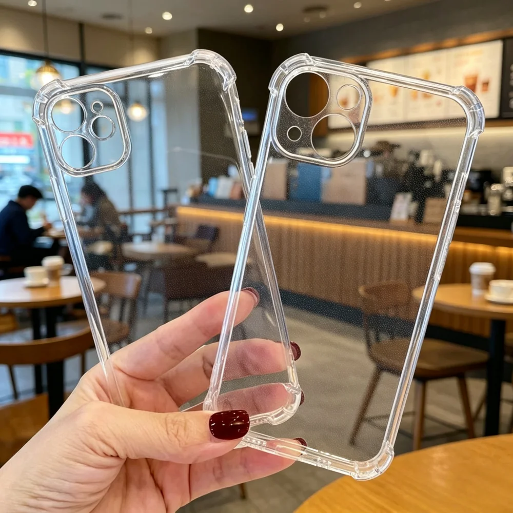 Advanced Four Corner Anti Fall Hyaline Phone Case For iPhone 17 16 15 14 13 12 11 Pro Xs Max Plus Air Mini XR X 17e 16e Cover